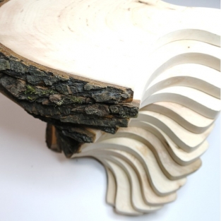 Cutting board with bark - ca. 250x300-350x20 mm - variation in shape